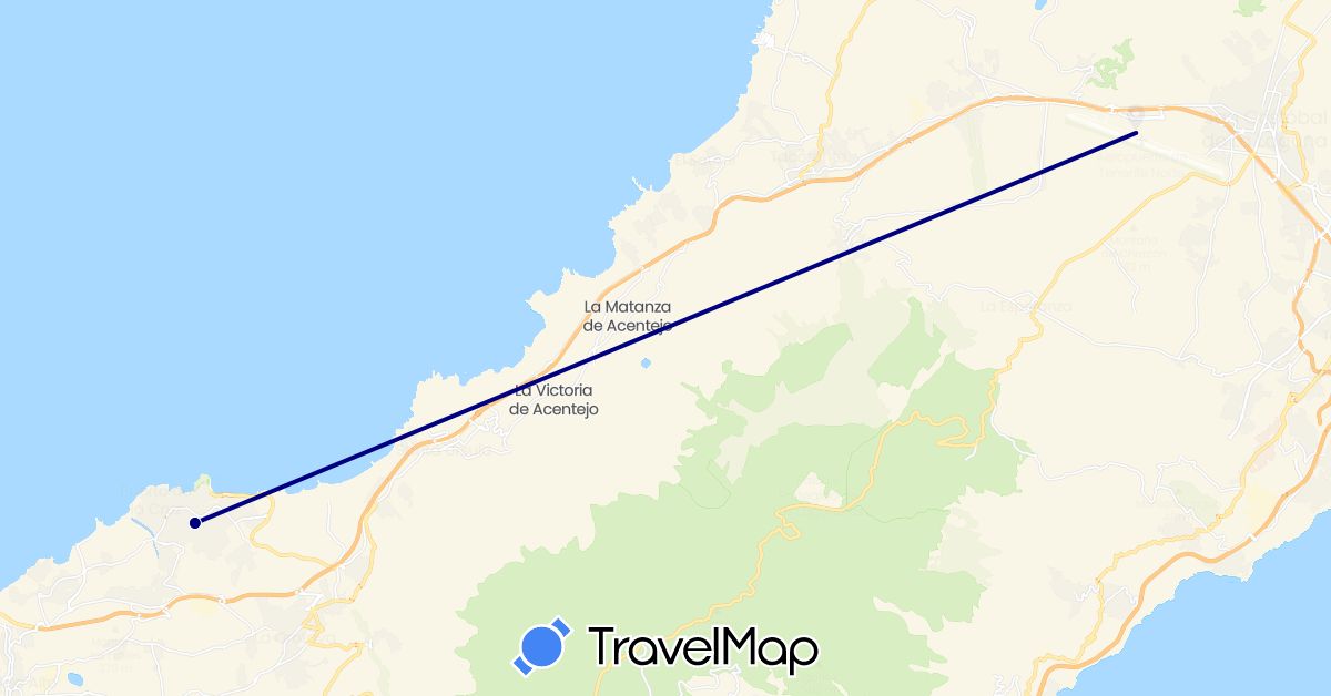 TravelMap itinerary: driving in Spain (Europe)